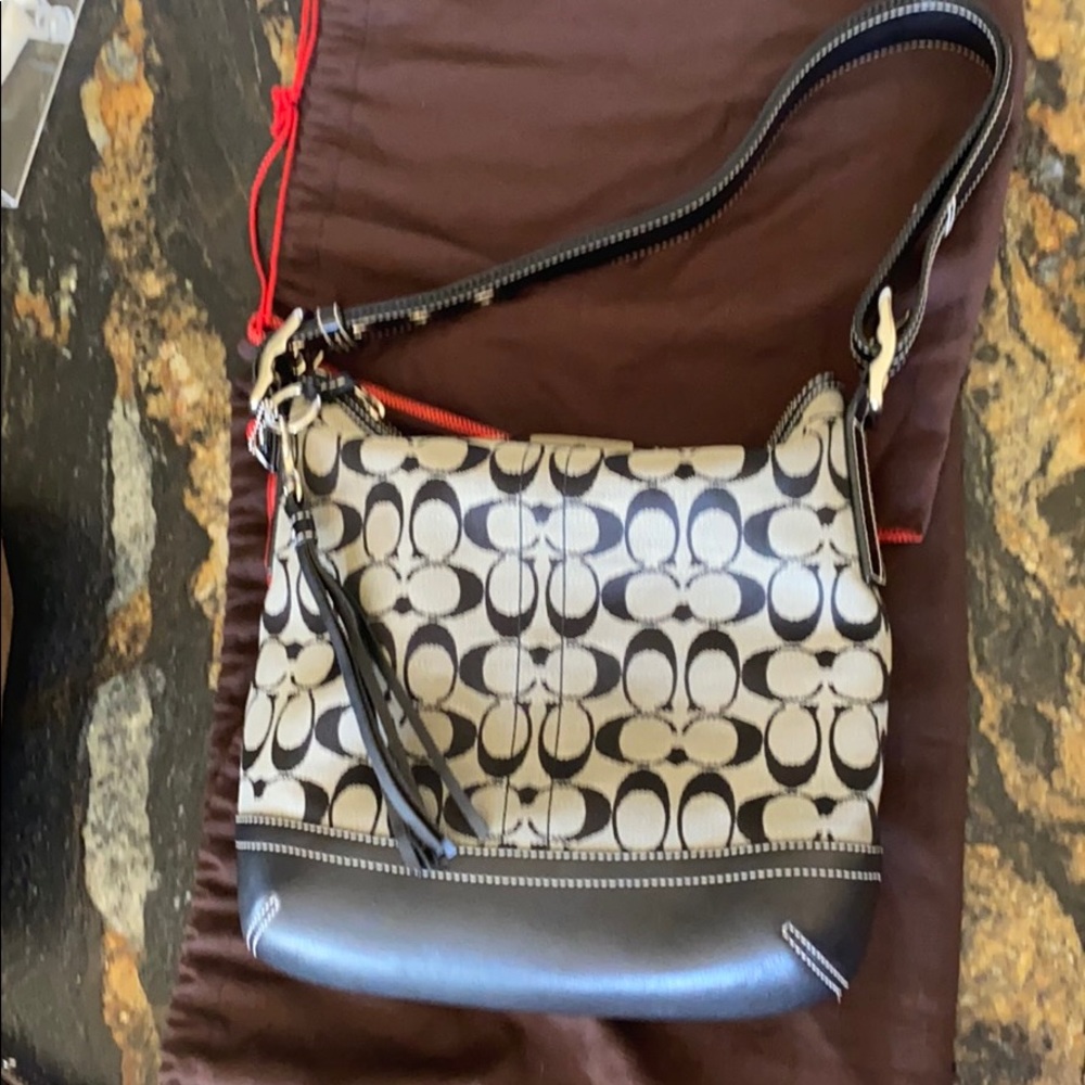NEW Coach Black Mid Size Shoulder Bag